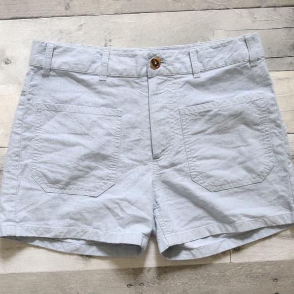 A.P.C. Pants - A.P.C. LIGHT BLUE COTTON MID-RISE SHORTS